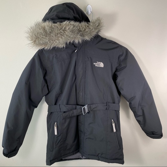 The North Face Hooded Coat with faux fur and belt. XL - Picture 1 of 8